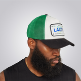 KOBO Metal Plate Trucker Hat: Lagos Naija Green