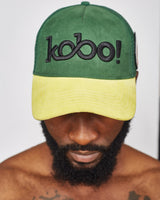 KOBO Suede Trucker Hat: Naija Forest & Palm Gold