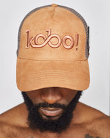 KOBO Suede Trucker Hat: Sienna Clay & Cocoa Mesh