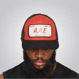 KOBO Metal Plate Trucker Hat: A.A.F. Hot Red