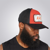 KOBO Metal Plate Trucker Hat: A.A.F. Hot Red