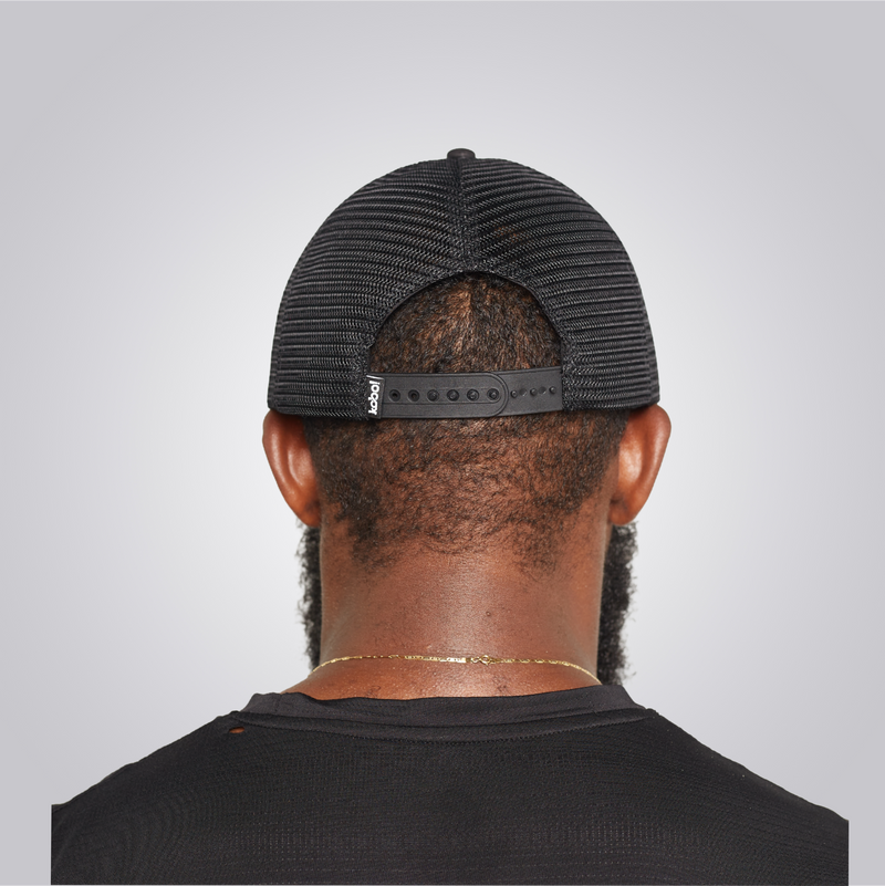 KOBO Metal Plate Trucker Hat: Lagos Midnight Black