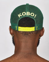KOBO Suede Trucker Hat: Naija Forest & Palm Gold