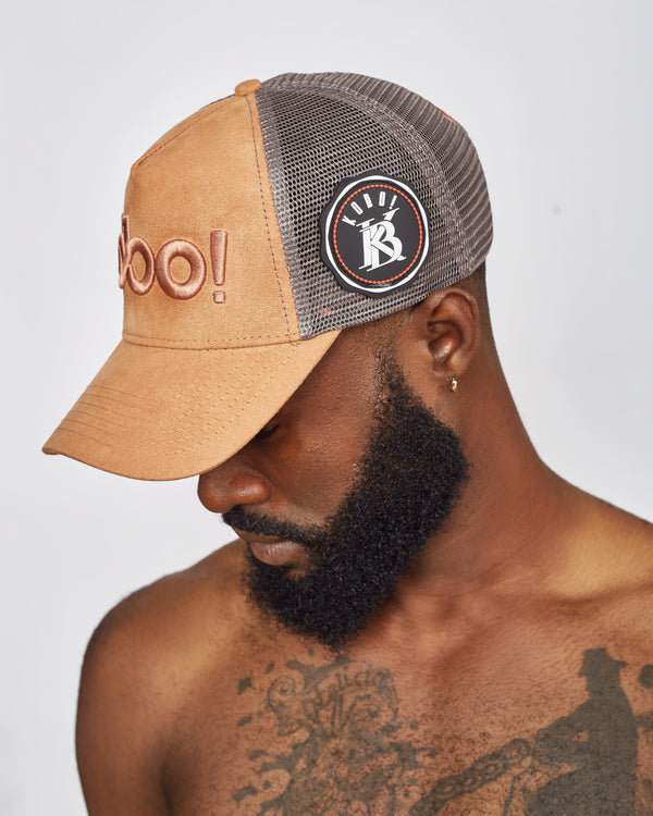 KOBO Suede Trucker Hat: Sienna Clay & Cocoa Mesh