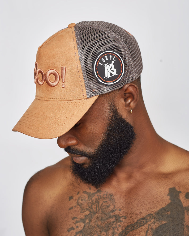 KOBO Suede Trucker Hat: Sienna Clay & Cocoa Mesh