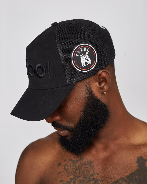 KOBO Suede Trucker Hat: Midnight Black